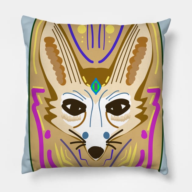 Tribal Fennec Card Pillow by VixenwithStripes