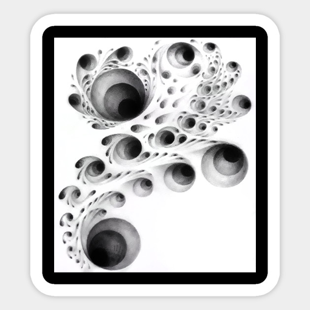Optical Illusion Swirl Fractals Pencil Drawing