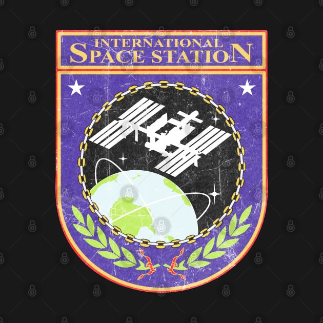 International Space Station Vintage Logo by Mandra