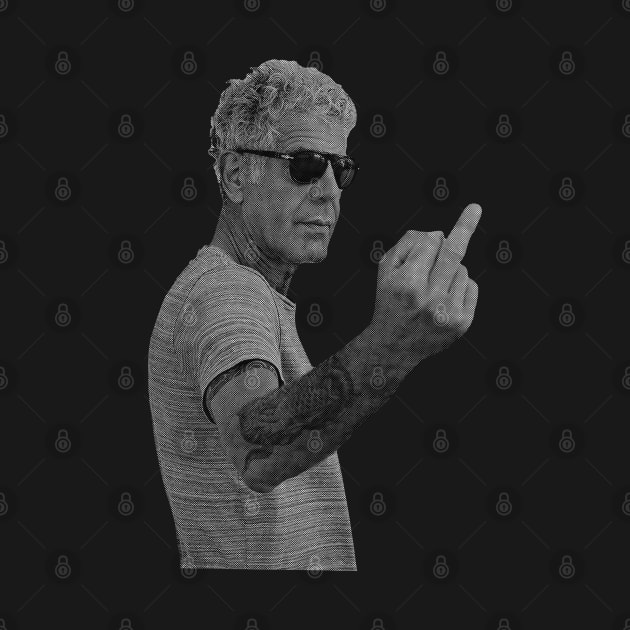 Anthony Bourdain Middle Finger by Dolandolan