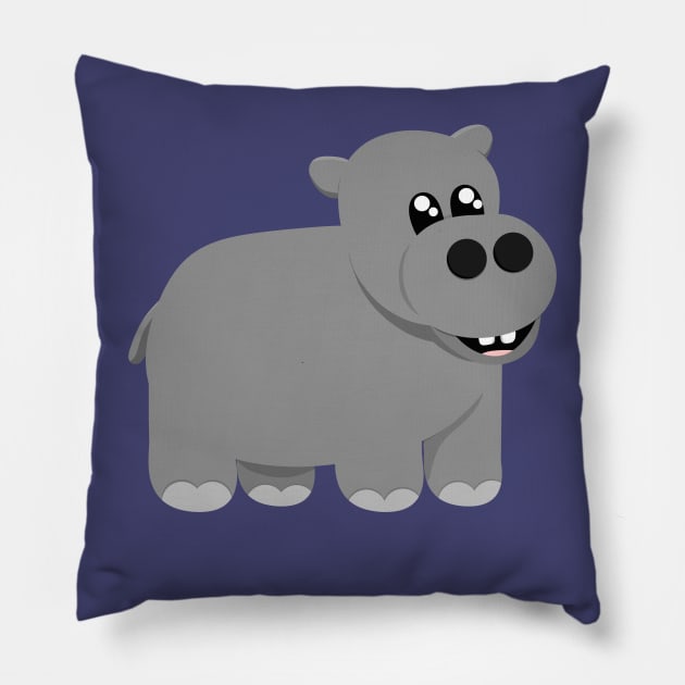 Cute Little Hippo Pillow by PandLCreations