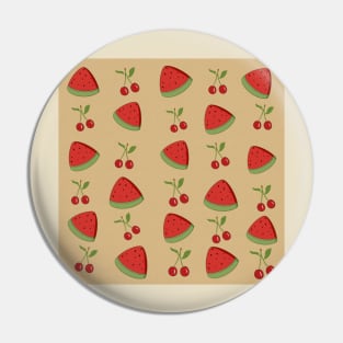 Watermelon and cherry patten Pin