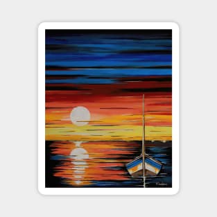 MOONLIGHT  Reflections Seascape Painting Magnet