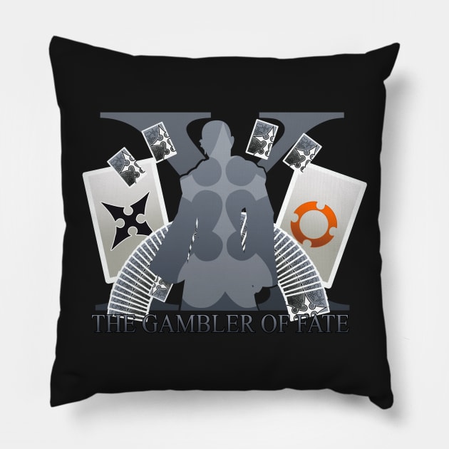 The Gambler of Fate Pillow by DoctorBadguy