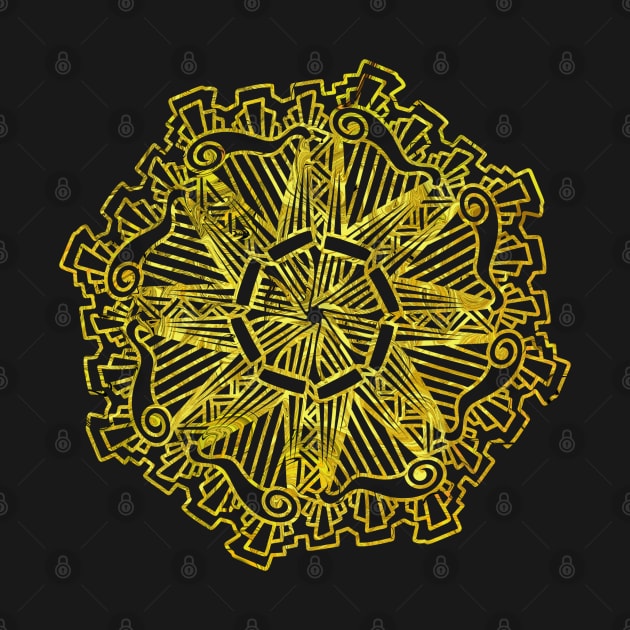 Harp Mandala Skyline Yellow by SherringenergyTeez