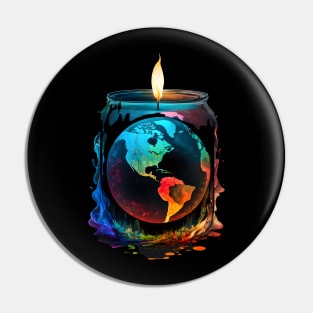 Illuminate Earth: A Candle for Change Pin