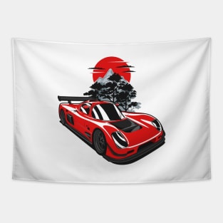 Red Ultima GTR Mountains Tapestry