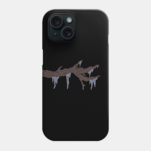 Tree branch with icicles Phone Case by calenbundalas