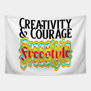 Creativity And Courage Freestyle Street Art Tapestry