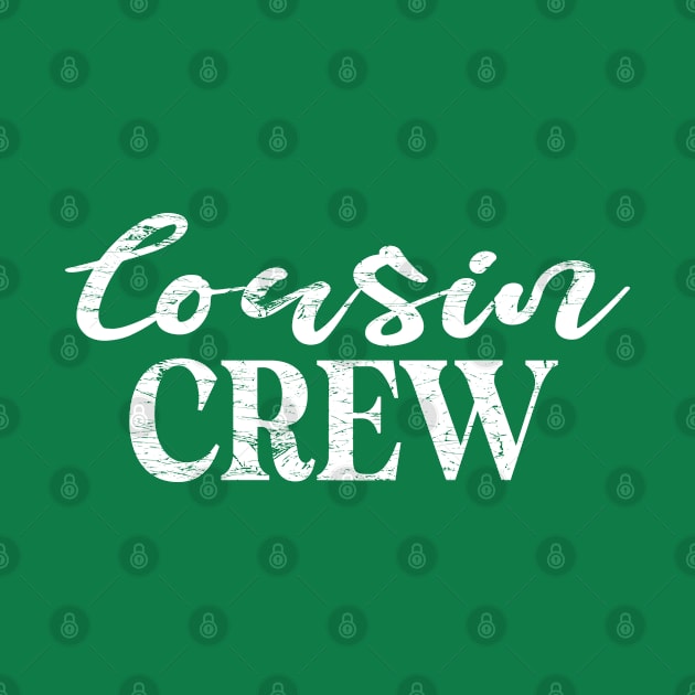 Cousin Crew Vintage Distressed White Typography by Inspire Enclave