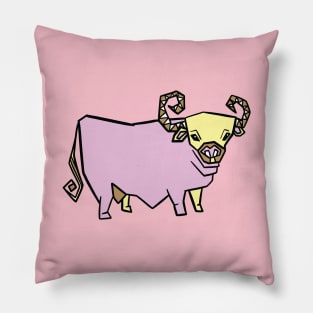 Retro Highland Cow Pillow