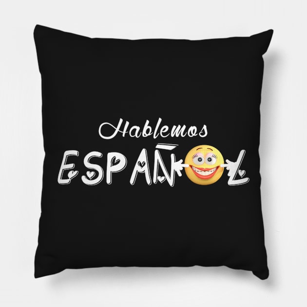 Spanish Teacher Hablemos Espanol Hispanic Culture & Food Pillow by hispanicworld