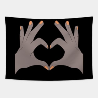 Hands Making Heart Shape Love Sign Language Valentine's Day Tapestry