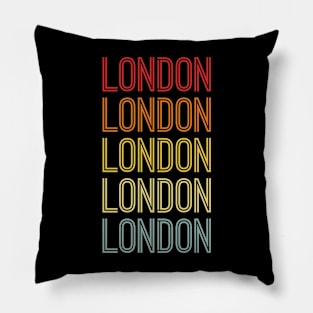 London Name Vintage Retro Pillow