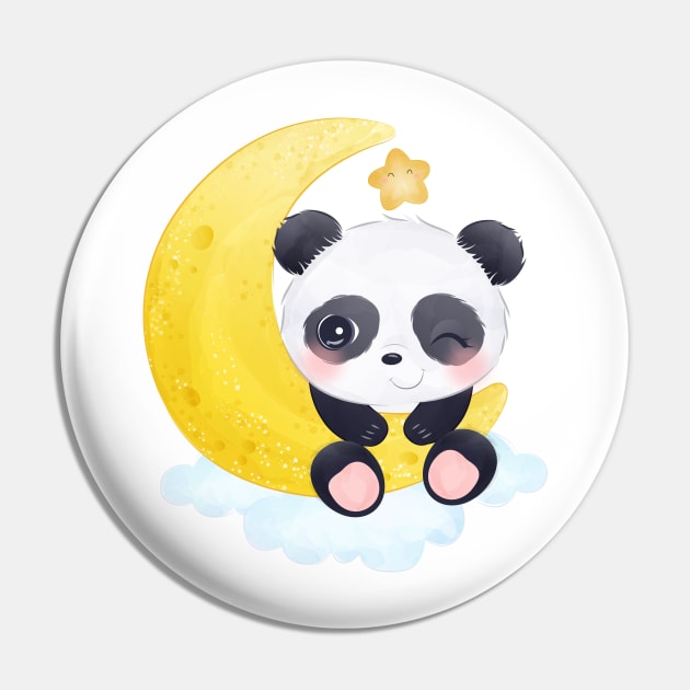 Panda Bear Pin by O2Graphic