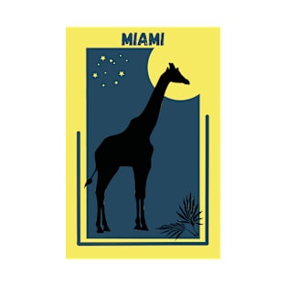 Miami in Florida, United States - Zoo Destination Vintage Style Geometric Modern Poster T-Shirt