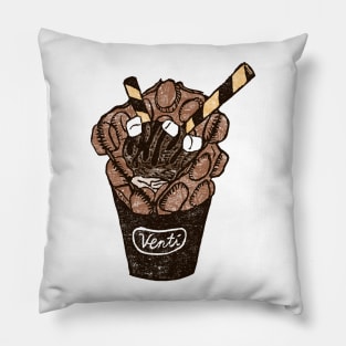 Chocolate Ice-cream Egg Waffle (Brown) Pillow