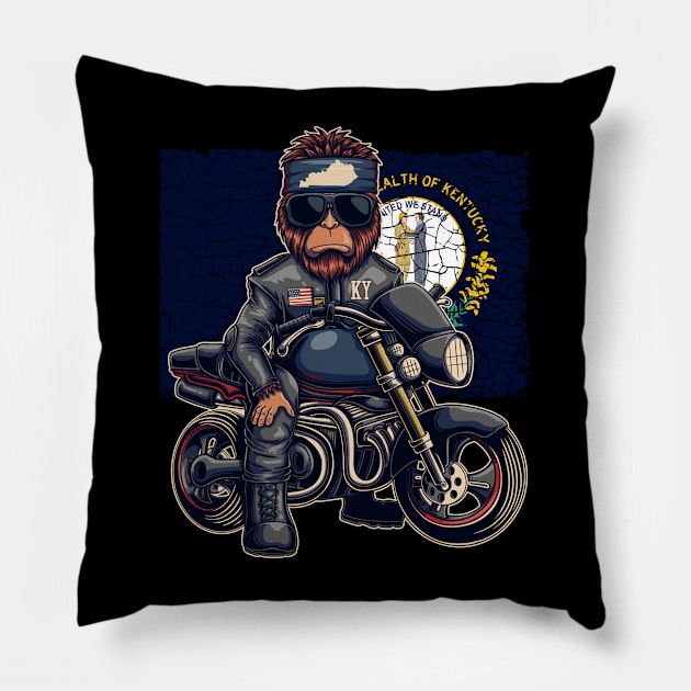 Kentucky Motorcycle Bigfoot Pillow by KentuckyYall