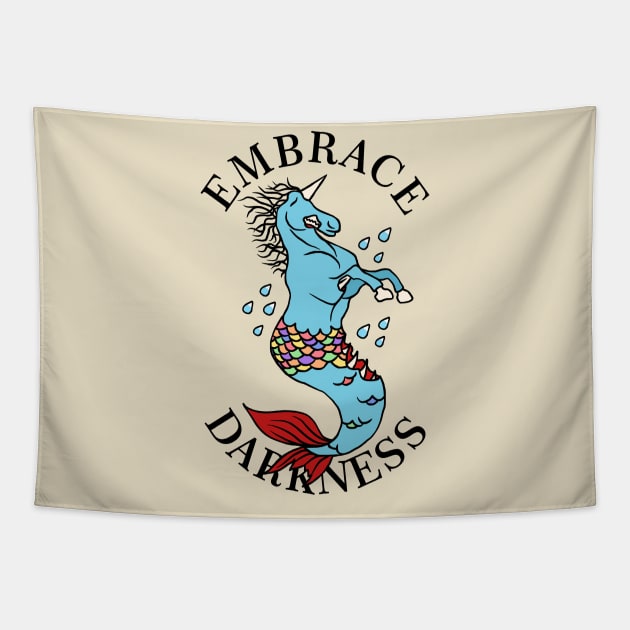 Embrace Darkness Undead Unicorn Abomination Tapestry by sadpanda