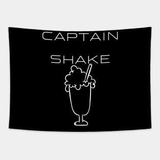 Captain Shake Typography White Design Tapestry