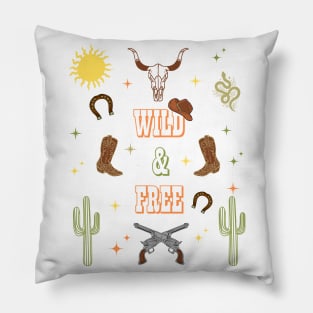 Wild and Free Western Pillow