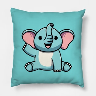 Cute Baby Elephant Smiling Pillow