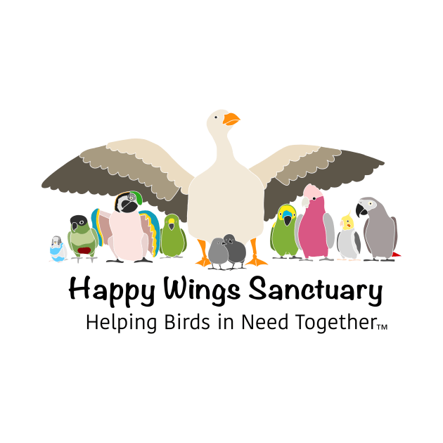 HAPPY WINGS SANCTUARY LOGO - BLACK FONT by HappyWings