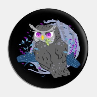 The little cute black owl with pattern- for Men or Women Kids Boys Girls love owl Pin