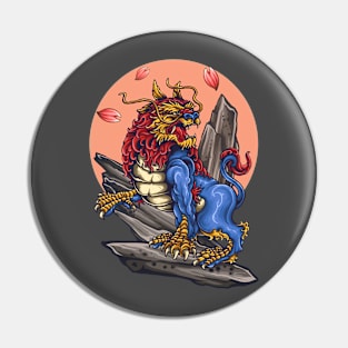 Japanese Lion Art Pin