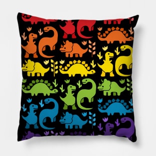 Rainbow Dinosaurs Pillow