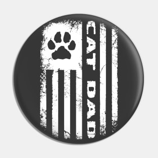 Cat Dad Distressed Flag Pin