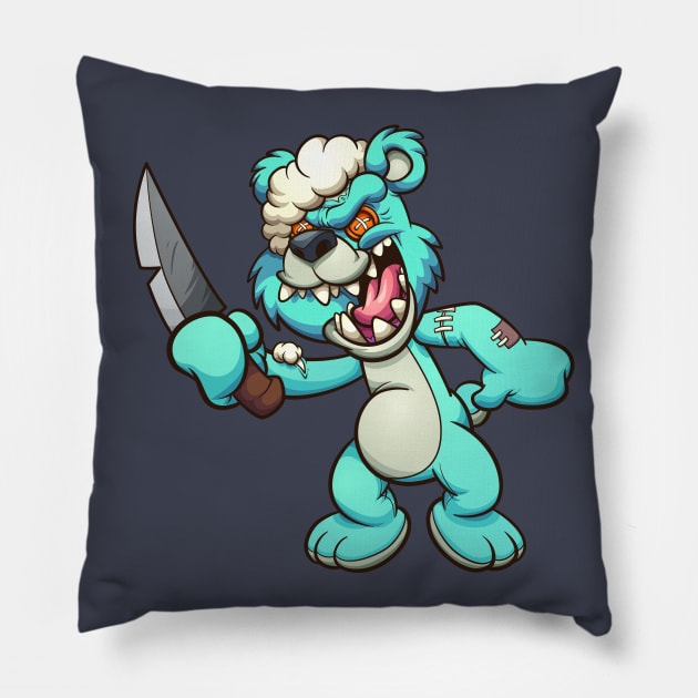 Evil Teddy bear Pillow by memoangeles