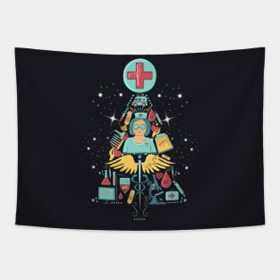 Nurse Christmas Tree Design Tapestry