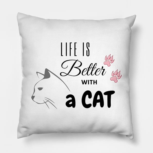 Life is Better with a CAT Pillow by bixxbite