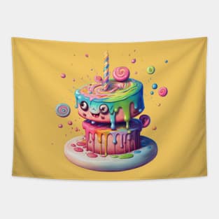 Kawaii Birthday Cake Tapestry