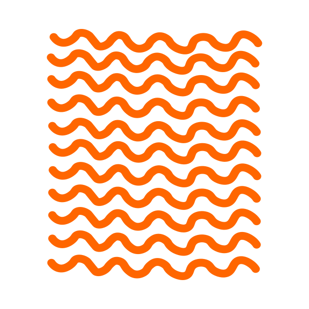 Orange horizontal wavy lines pattern by Baobabprintstore