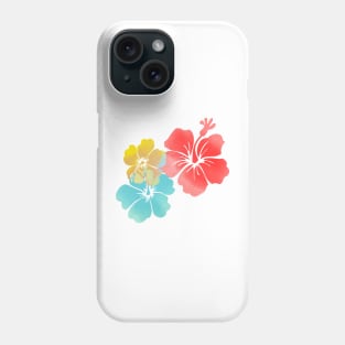 Hawaii Hibiscus, Orange, Yellow and Aqua Blue Phone Case