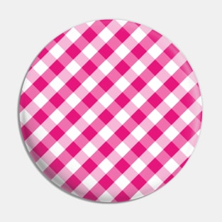 Hot Pink and White Check Gingham Plaid Pin