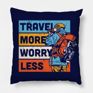 Travel More, Worry Less // Retro Outdoor Adventure Pillow