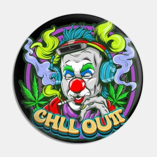 Urban Style Clown with Headphones Pin