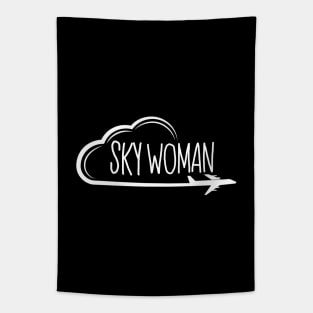 Sky Women Funny Flight Attendants Flying Aviation Tapestry