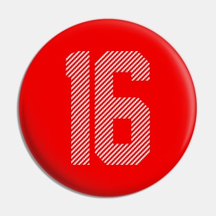 Iconic Number 16 Pin