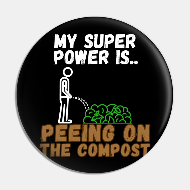 Super Power Composting T Shirt Pin by The Rocky Plot 