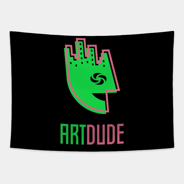 YourArtDude Logo In Lime And Red Tapestry by yourartdude