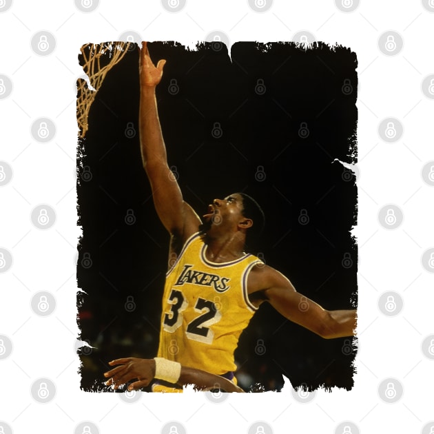 Magic Johnson - Vintage Design Of Basketball by JULIAN AKBAR PROJECT