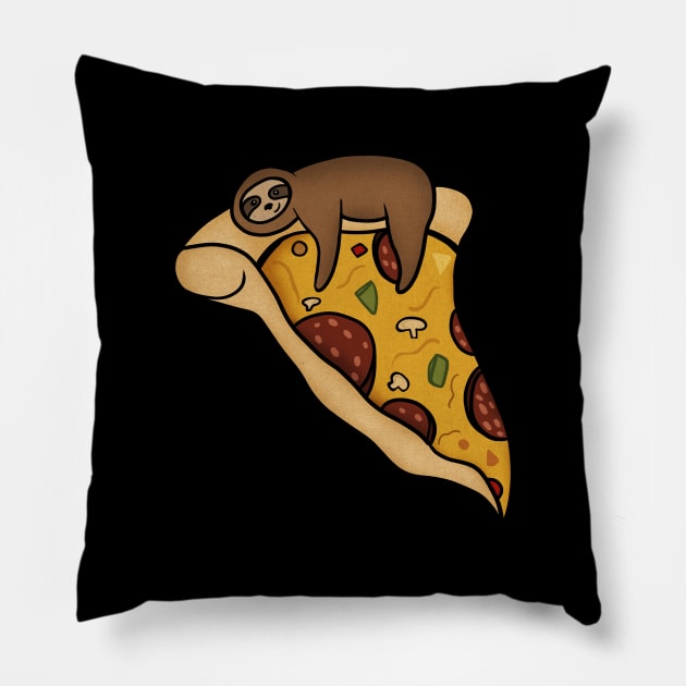 Pizza Sloth, Pizza Slice Pillow by dukito