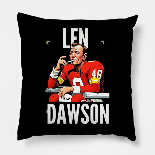 Len Dawson Halftime smoke cigarettes , Kansas city chiefs Pillow by Nasromaystro