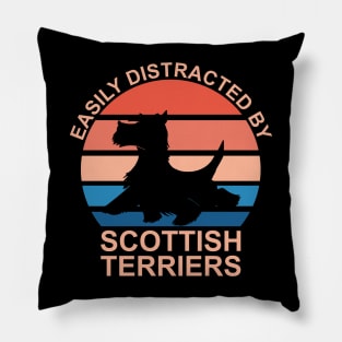 Easily Distracted By Scottish Terriers Pillow