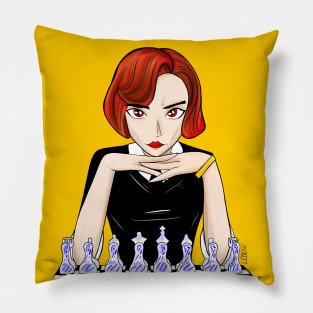 beth harmon the chess master in queen's gambit art Pillow