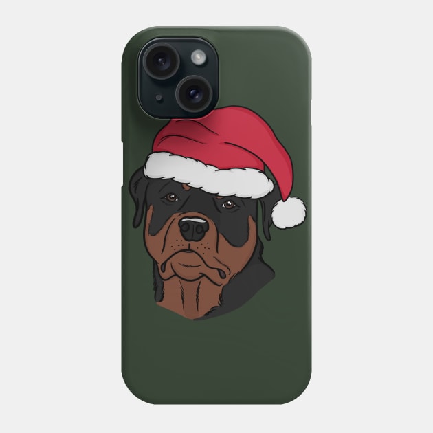 Rottweiler Christmas Dog Hat Phone Case by rmcbuckeye